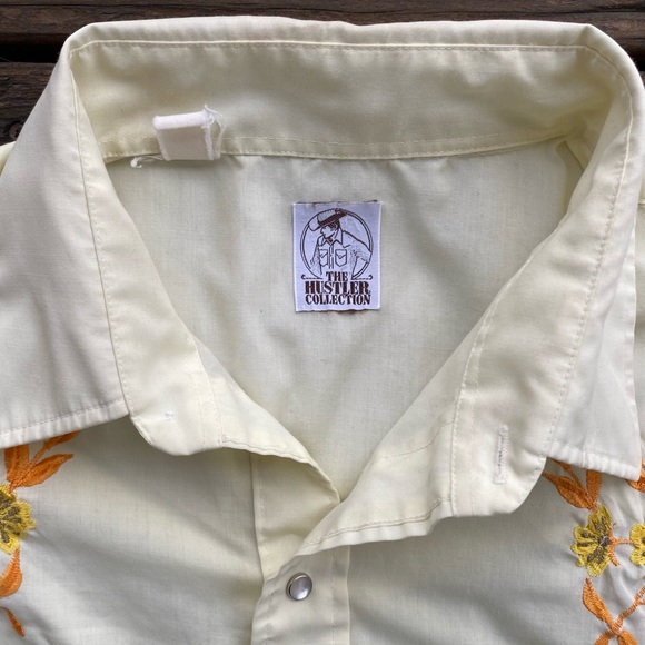 The hustler collection pearl snap vintage button down shirt embroidered - Picture 2 of 8
